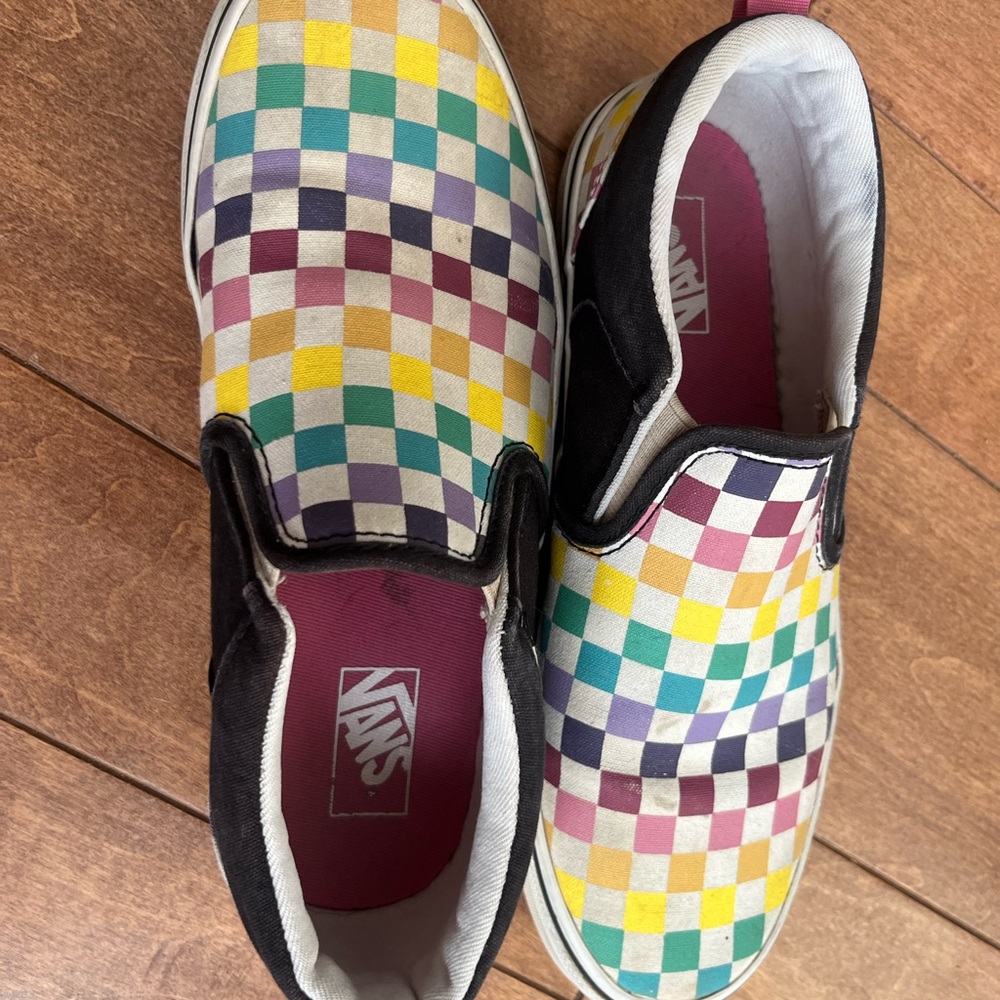 Vans Kids Checkered Slip-On Shoes - Multicolor